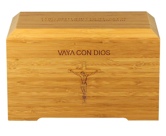 Large/Adult 245 Cubic Inches Tribute Bamboo Funeral Cremation Urn for Ashes
