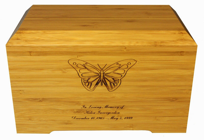 Large/Adult 245 Cubic Inches Tribute Bamboo Funeral Cremation Urn for Ashes