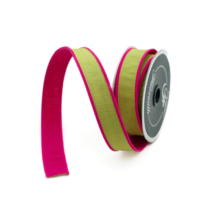 Lime & Pink Contrast Ribbon, 1" X 10YD
