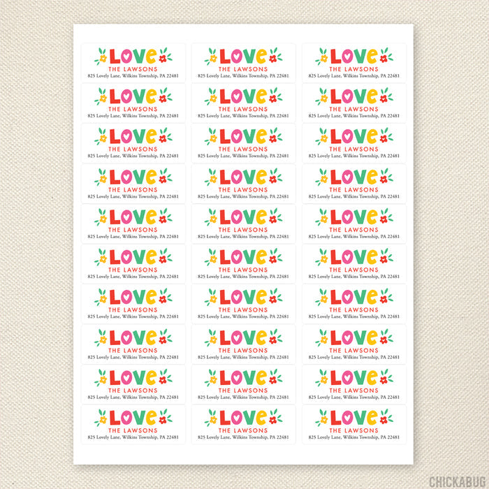 Love Valentine's Day Address Labels