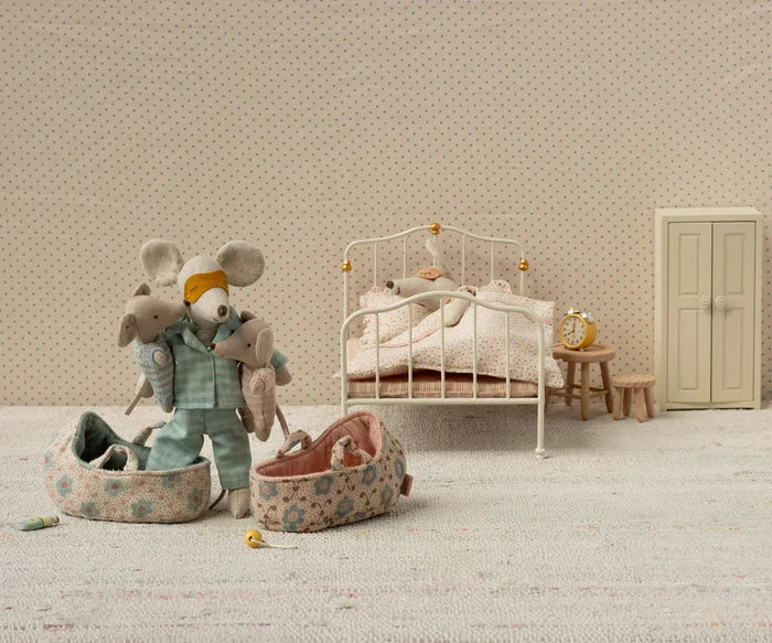 Maileg Baby Mouse in Carry Cot