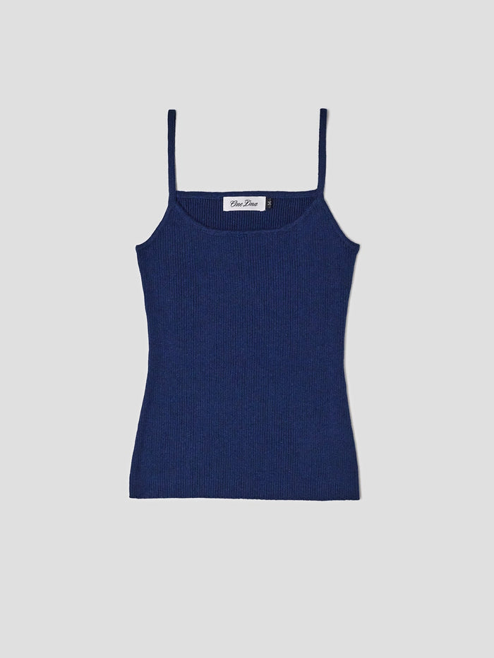 Manon Ribbed Cami in Navy by ONE DNA Clothing
