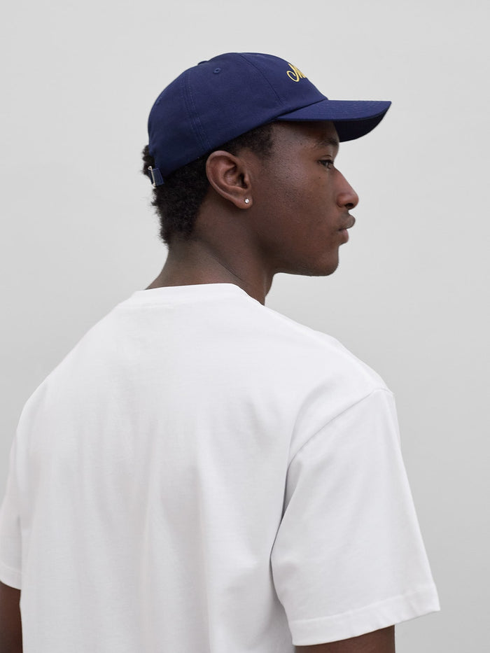 Michigan Script Dad Hat – Navy & Yellow