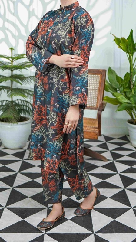 Midnight Flora Unstitched X Khussa (Combo Set)