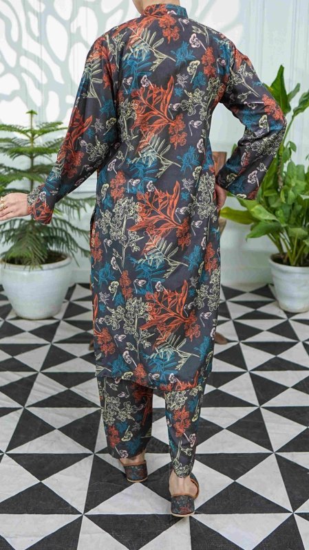 Midnight Flora Unstitched X Khussa (Combo Set)