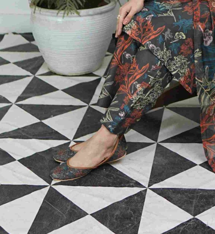 Midnight Flora Unstitched X Khussa (Combo Set)