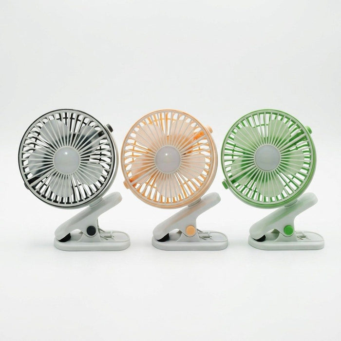 Mini ventilador de prensa recargable con luz