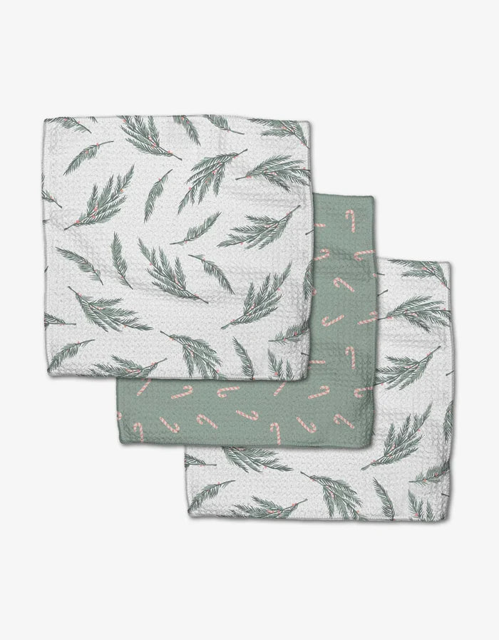 Mistletoe and Candy - Dishcloth Set of 3