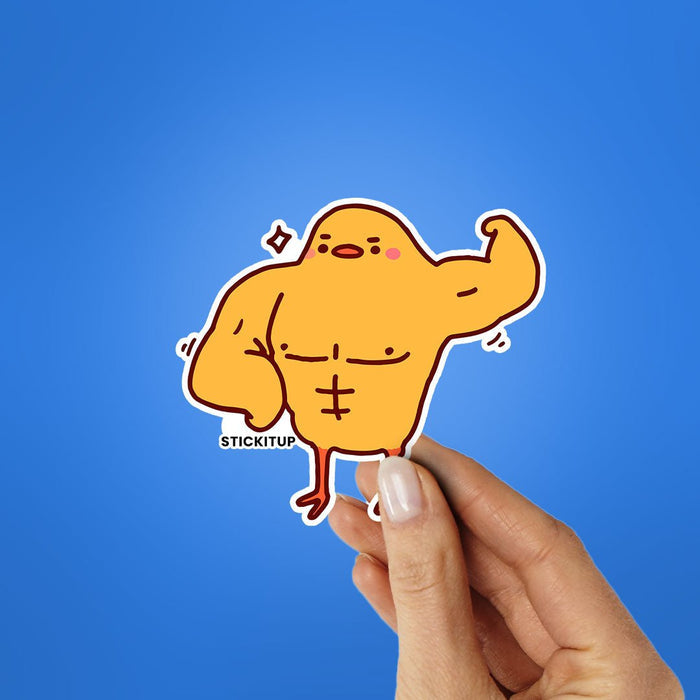 Muscular Chicken Sticker - Stickers | STICK IT UP