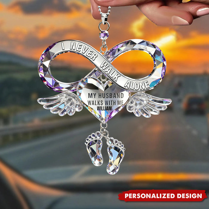 My Husband Walk With Me, Personalized Memorial Car Ornament, Loss of Husband