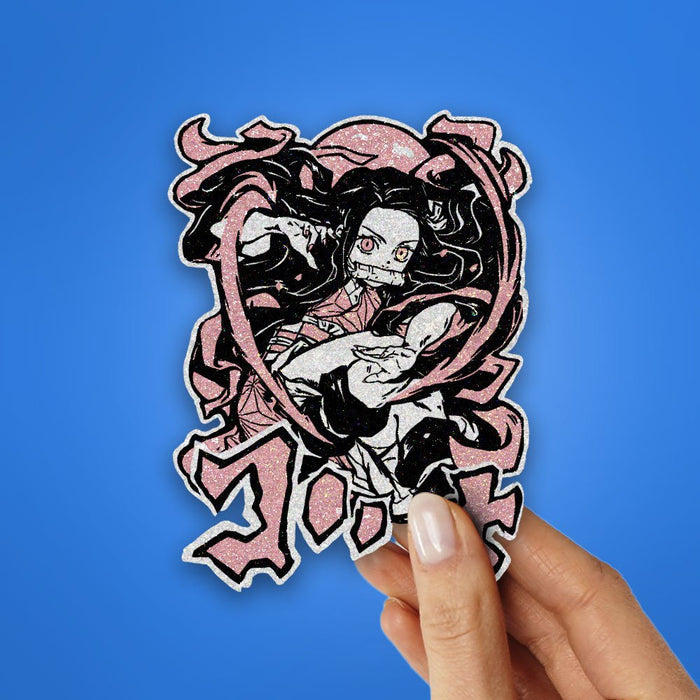 Nezuko kamado Glitter Sticker - Glitter Stickers | STICK IT UP