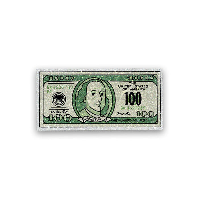One Hundred dollar Glitter Sticker - Glitter Stickers | STICK IT UP