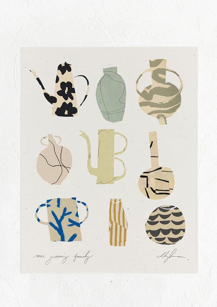 An art print with drawings of different vessels.