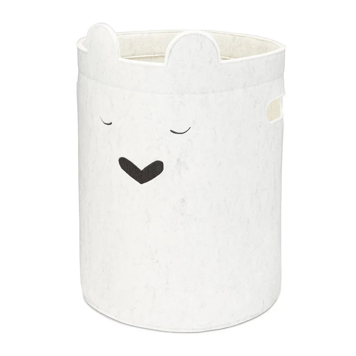 Parker Baby Bear Felt Hamper - White
