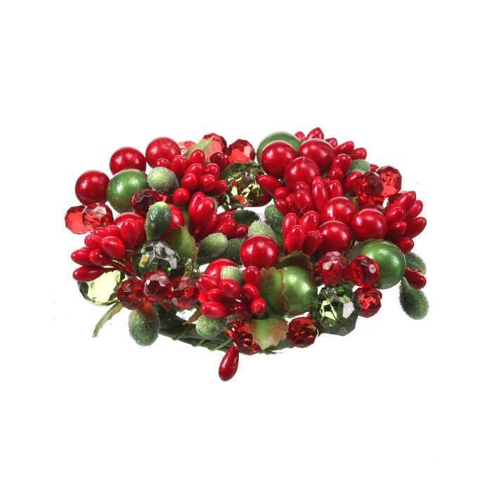 Pearl Berry & Jewel Candle Ring Holder