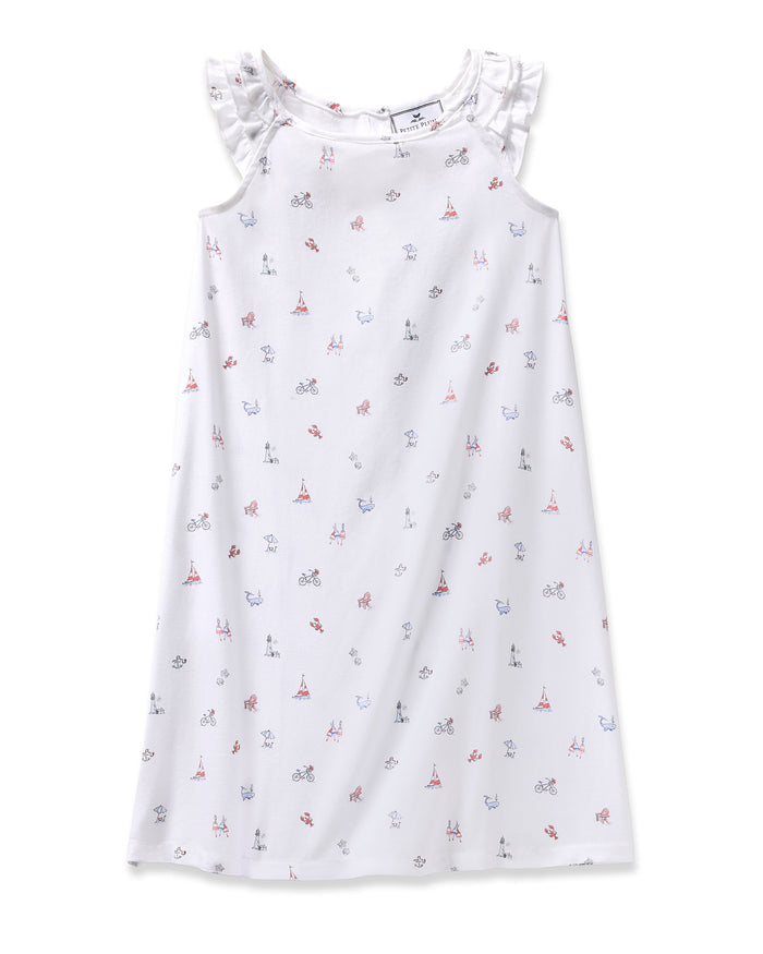 Petite Plume Twill Amelie Nightgown in Coastal Charms