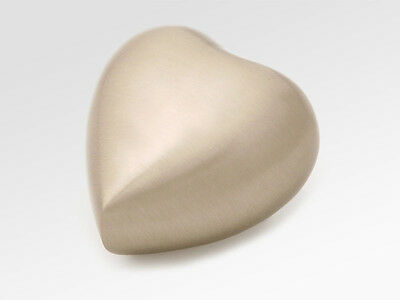 Pewter Finished Permanent Brass Heart Shaped Keepsake Funeral Cremation Urn