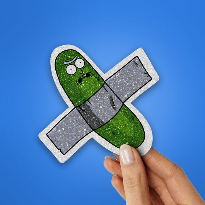Pickle Rick Glitter Sticker - Glitter Stickers | STICK IT UP