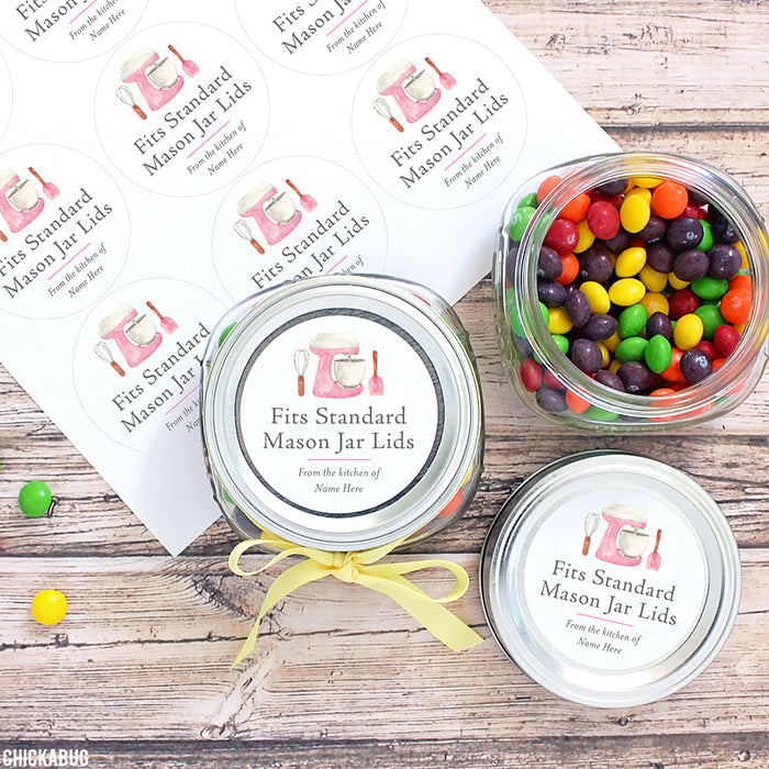 Pink Mixer Food & Baking Gift Labels