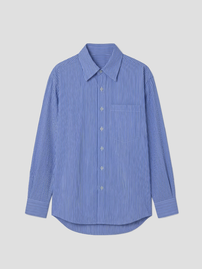 Pinstripe Button-Up Shirt