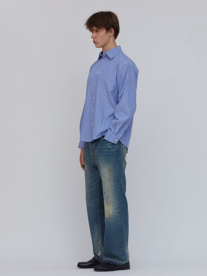 Pinstripe Button-Up Shirt