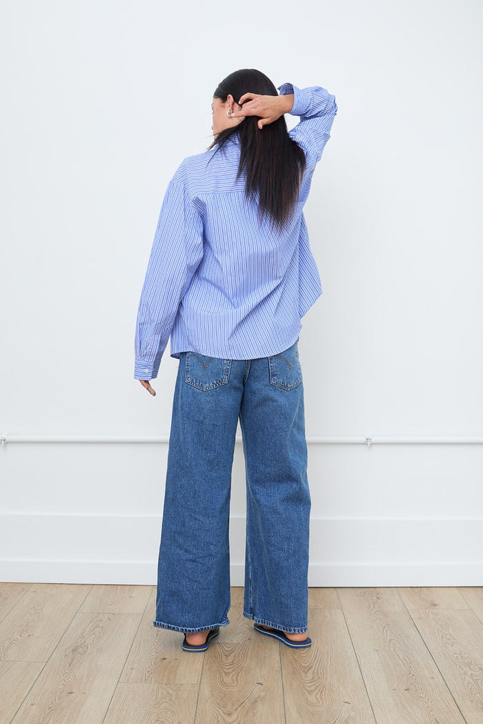 Pinstripe Button-Up Shirt