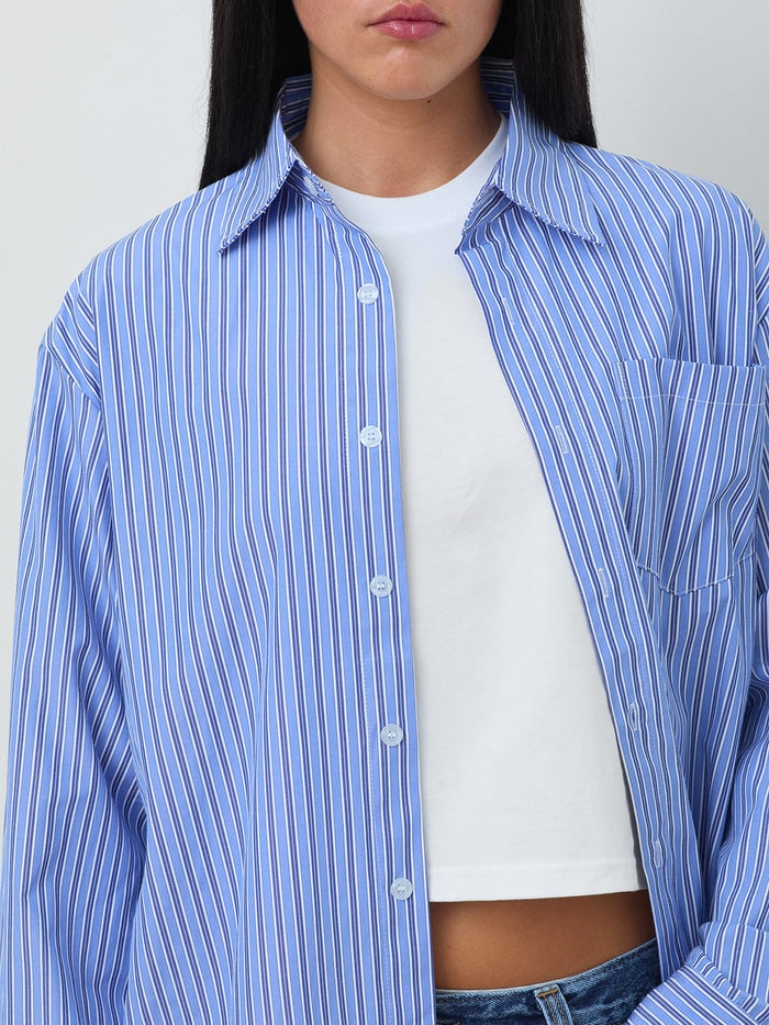 Pinstripe Button-Up Shirt