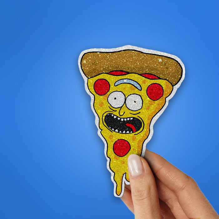 Pizza Rick Glitter Sticker - Glitter Stickers | STICK IT UP