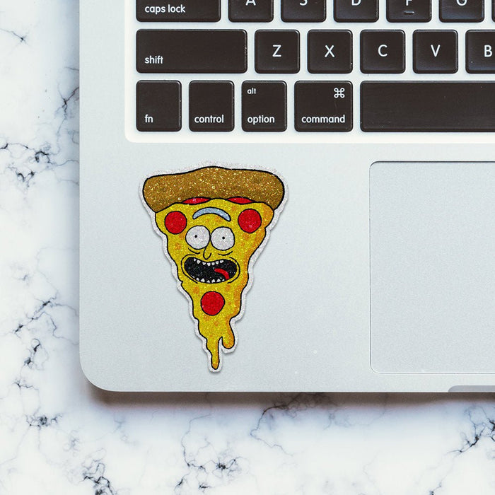 Pizza Rick Glitter Sticker - Glitter Stickers | STICK IT UP