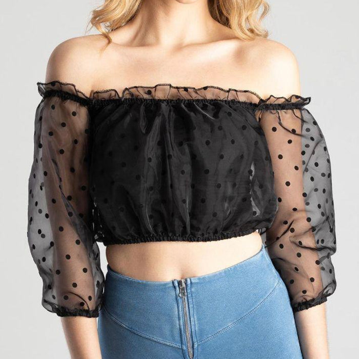 Polka Dot Mesh Crop (Sissy Boy)