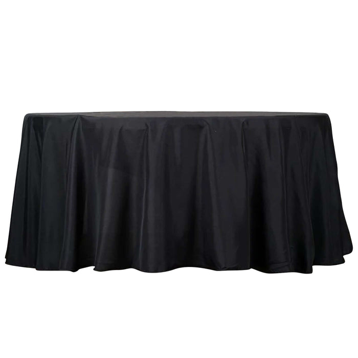 Black tablecloth with elegant draping for events and gatherings
