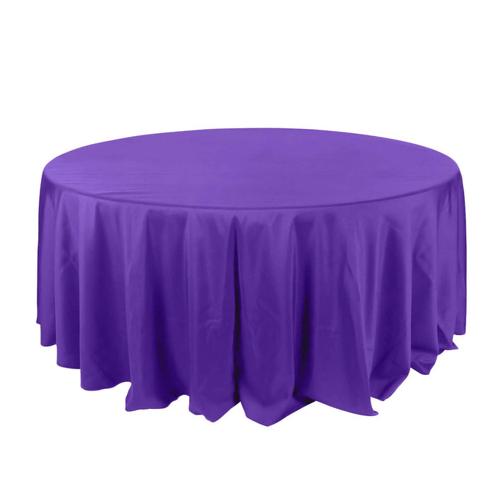 Purple round tablecloth for events and dining