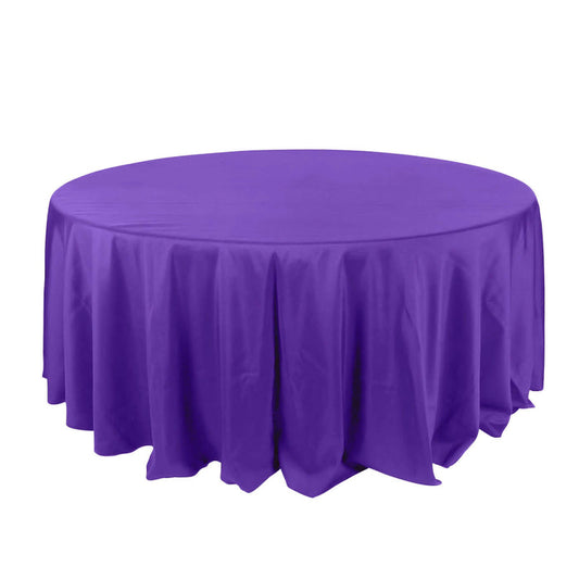Purple round tablecloth for events and dining