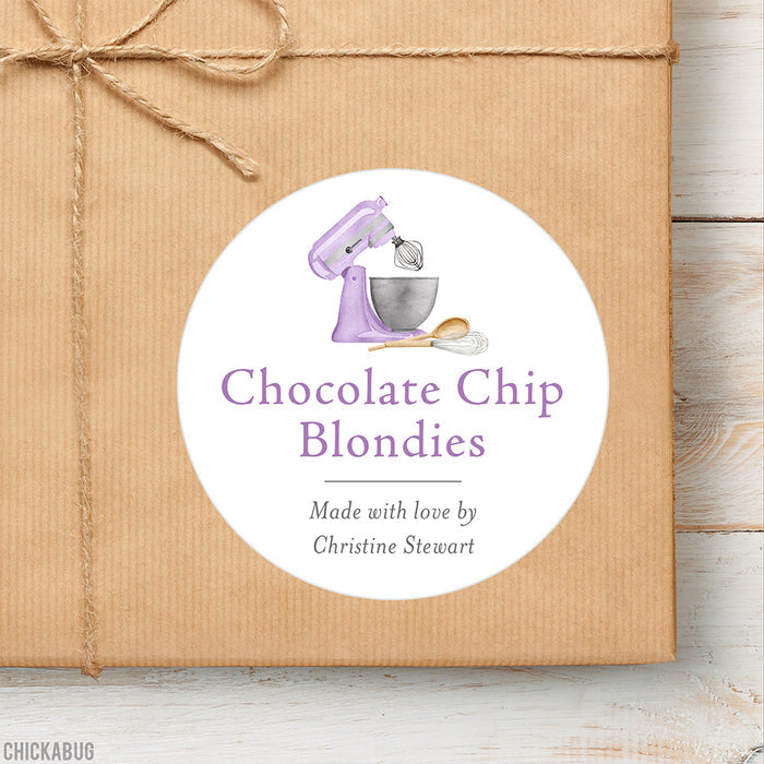 Purple Mixer Food & Baking Gift Labels