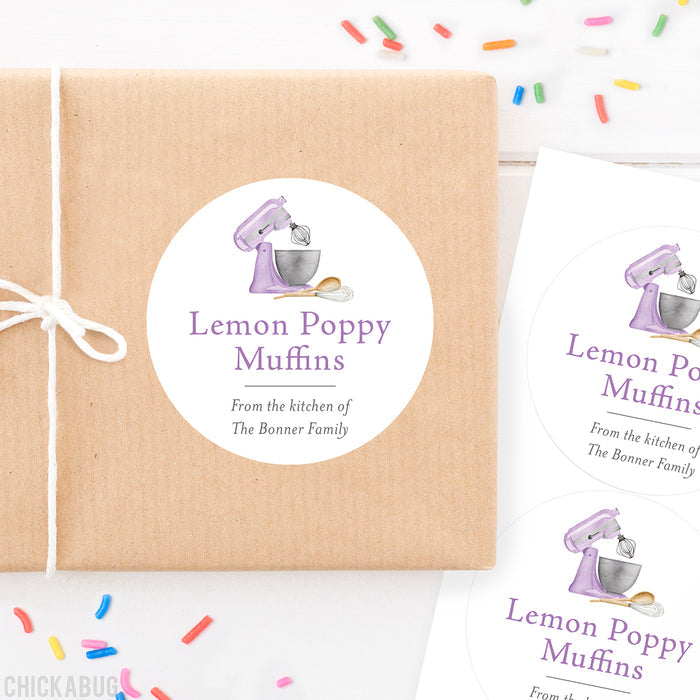 Purple Mixer Food & Baking Gift Labels