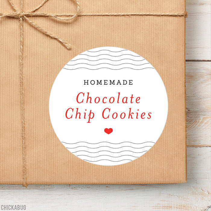 Red and Black Food & Baking Gift Labels