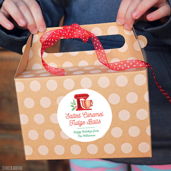 Red Mixer Food & Baking Christmas Gift Labels