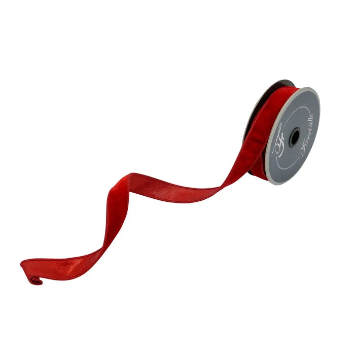 Red Velvet Luster Ribbon, 1" X 10YD