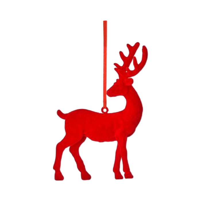Resin Flocked Deer Ornament