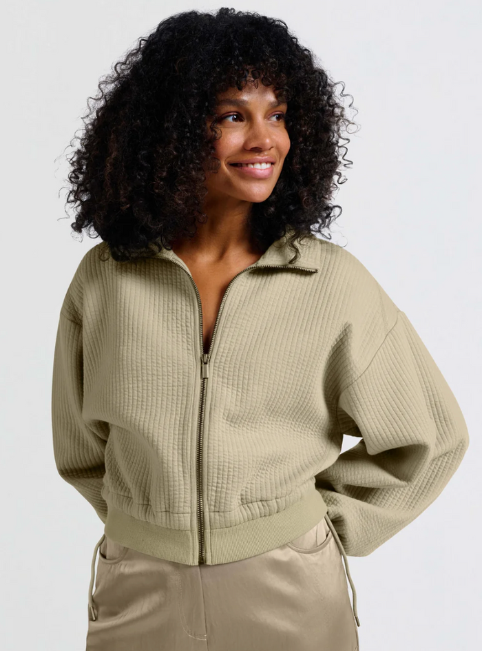 Ribbed Jersey Cardigan With Zipper (Yaya)