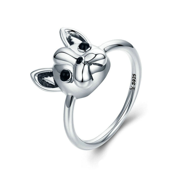 Ring - Women's 925 Sterling Silver French Bulldog Dog Ring