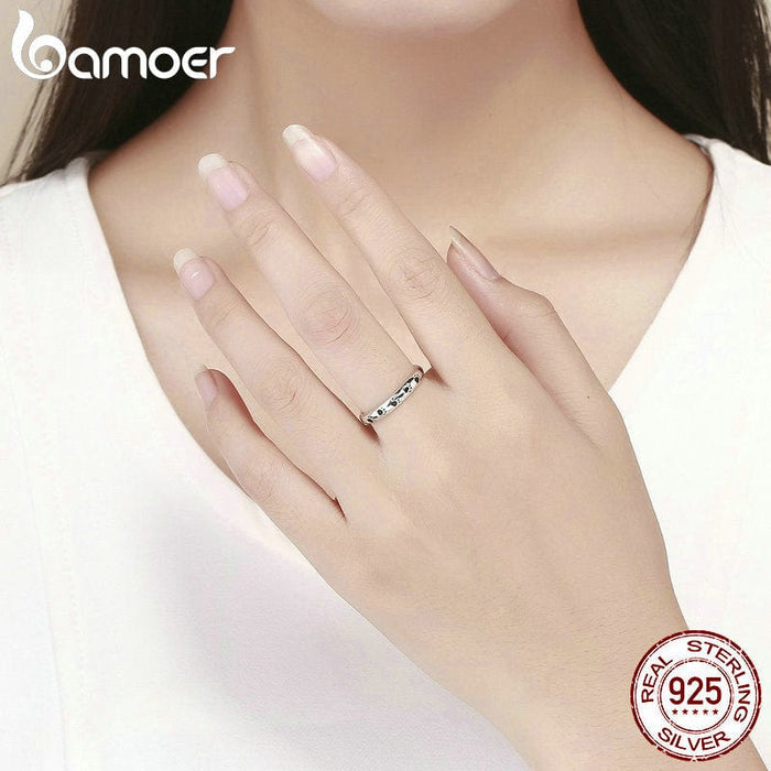 Ring - Women's BAMOER 925 Sterling Silver Stackable Dog Cat Footprints Ring