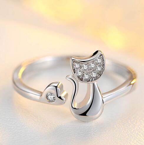 Ring - Women's Lovely Cat Heart Ring