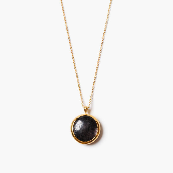 Round Bezel Pendant Necklace | Tiger's Eye