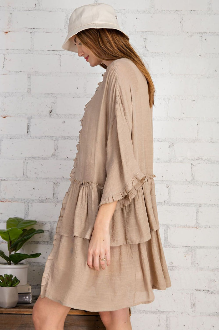 Ruffled LS Cardigan