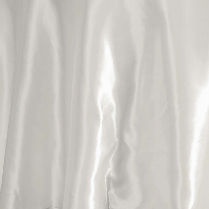 Smooth white satin fabric with a glossy finish.