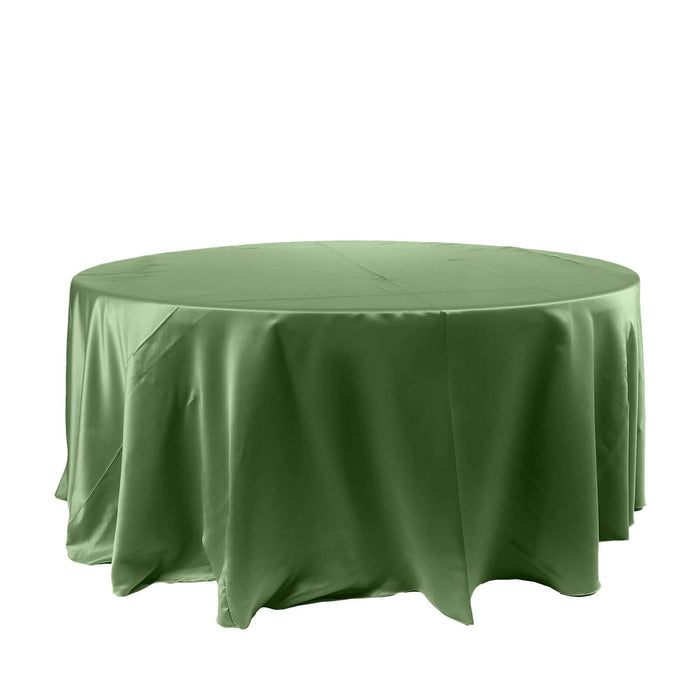 Green round tablecloth on a plain white background.