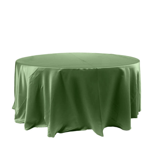 Green round tablecloth on a plain white background.