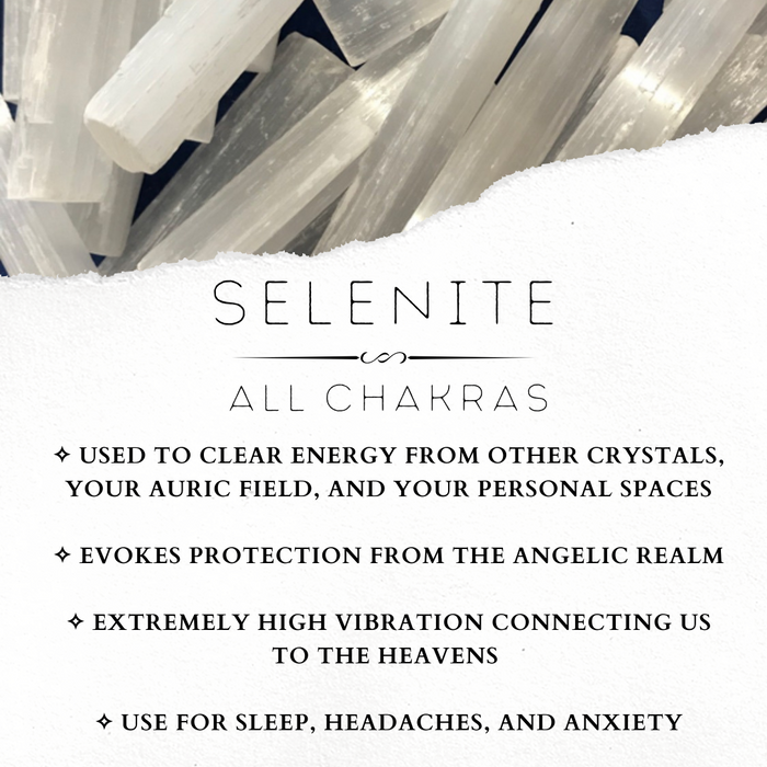 Selenite Stretch Bracelet 6 mm - The Bead N Crystal & Enclave Gems