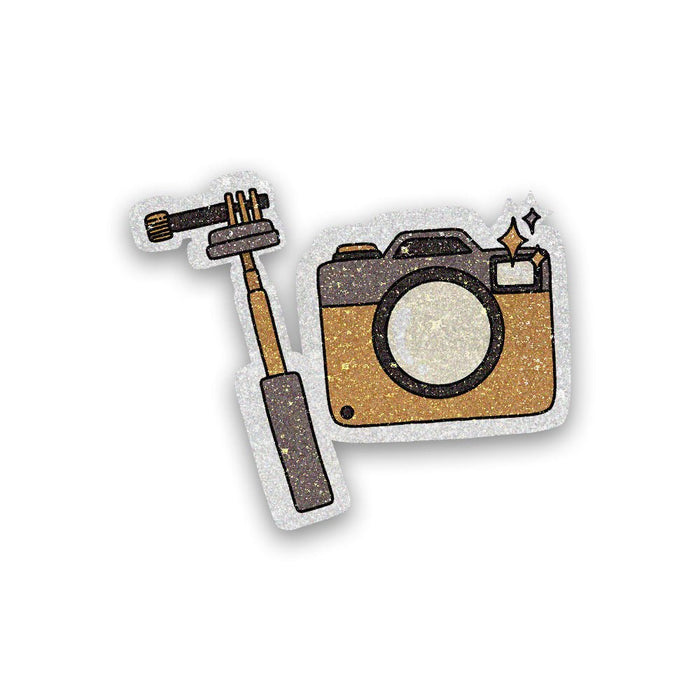 Selfie Camera Glitter Sticker - Glitter Stickers | STICK IT UP